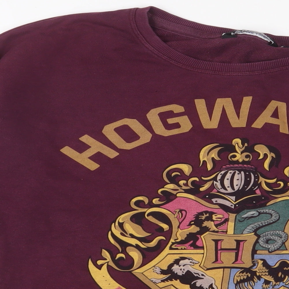 New Look Womens Purple Cotton Pullover Sweatshirt Size 12 Pullover - Hogwarts