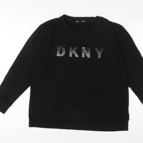 DKNY Womens Black Cotton Pullover Sweatshirt Size M Pullover - Sequins