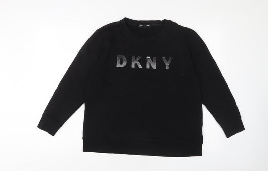 DKNY Womens Black Cotton Pullover Sweatshirt Size M Pullover - Sequins