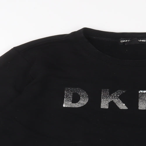 DKNY Womens Black Cotton Pullover Sweatshirt Size M Pullover - Sequins