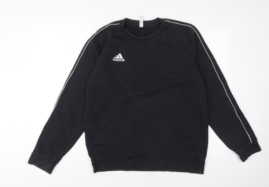 adidas Mens Black Cotton Pullover Sweatshirt Size L