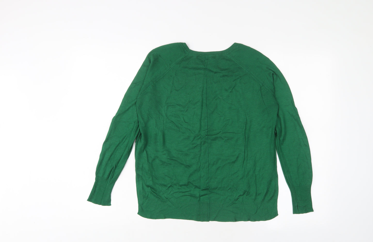 Zara Womens Green Collared Viscose Pullover Jumper Size S