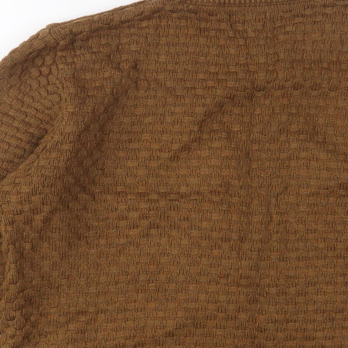 NEXT Mens Brown Crew Neck Cotton Pullover Jumper Size S Long Sleeve