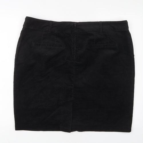 NEXT Womens Black Polyester A-Line Skirt Size 20 Zip