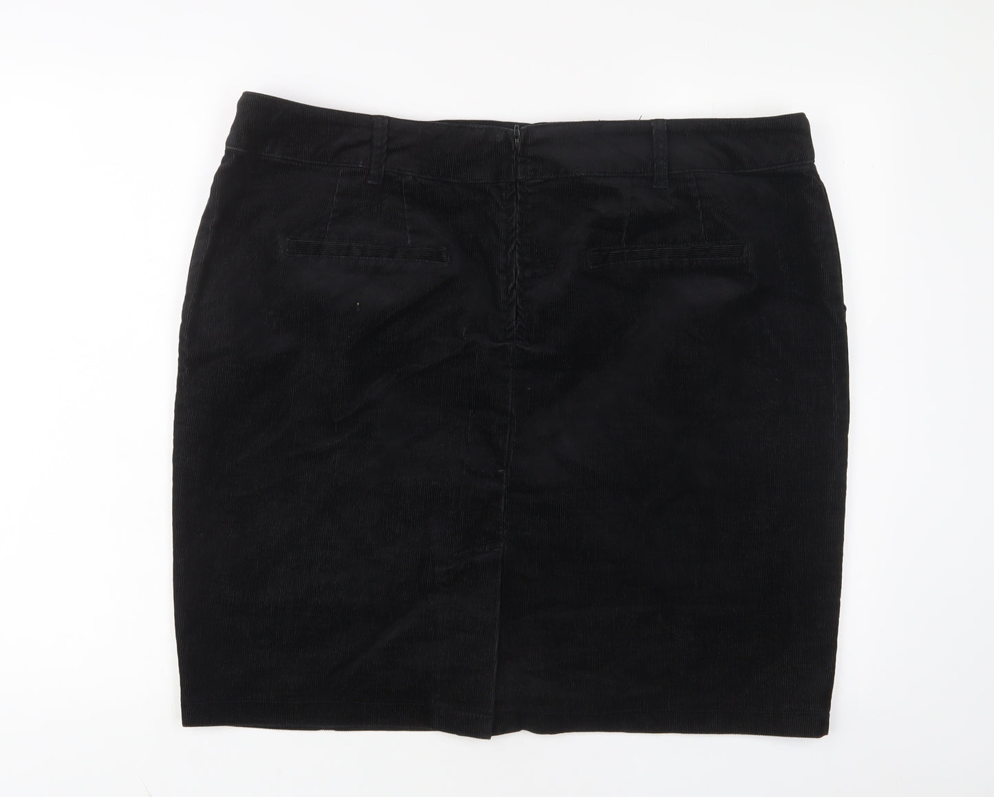 NEXT Womens Black Polyester A-Line Skirt Size 20 Zip