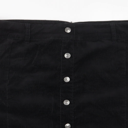 NEXT Womens Black Polyester A-Line Skirt Size 20 Zip