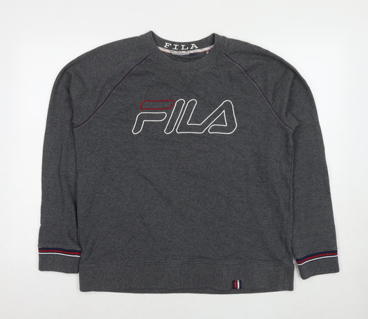 FILA Mens Grey Cotton Pullover Sweatshirt Size L