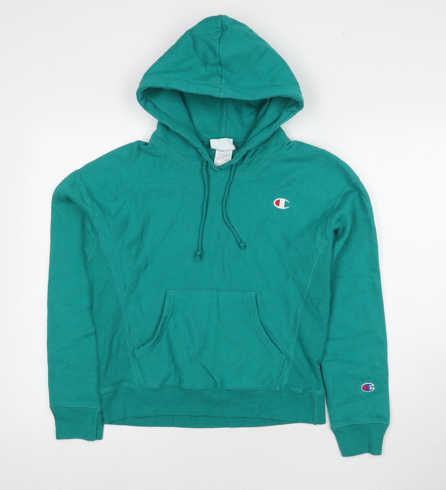 Champion Womens Green Cotton Pullover Hoodie Size S Pullover