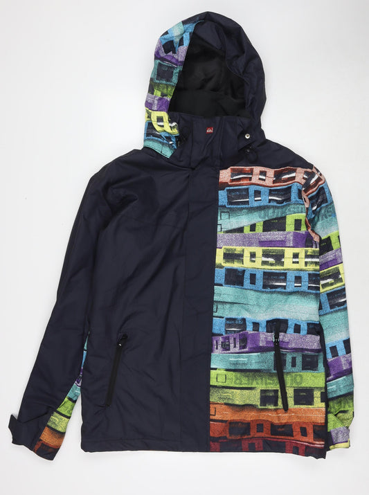 Quiksilver Mens Multicoloured Geometric Jacket Size S Zip