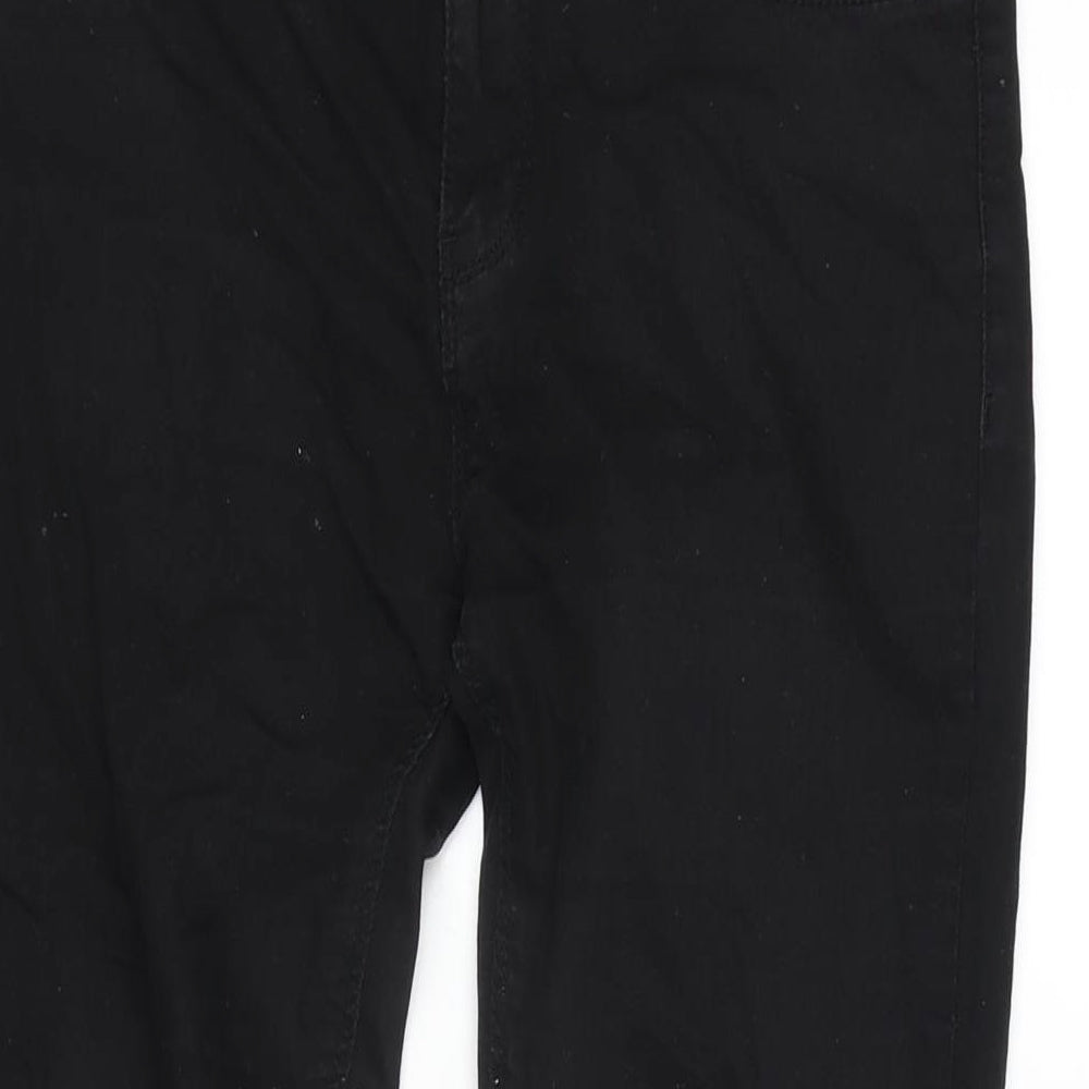 Collezione Womens Black Cotton Blend Tapered Jeans Size 10 L26 in Regular Zip