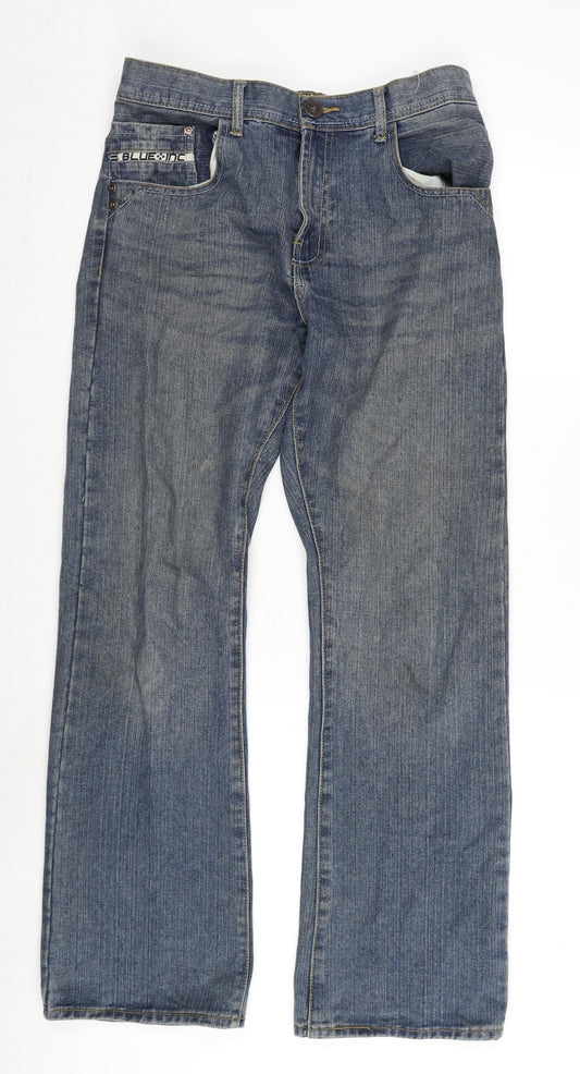 Denim Division Mens Blue Cotton Bootcut Jeans Size 32 in L31 in Regular Zip