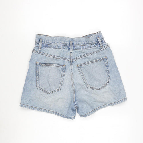 Pull&Bear Womens Blue Cotton Bermuda Shorts Size 8 Regular Zip