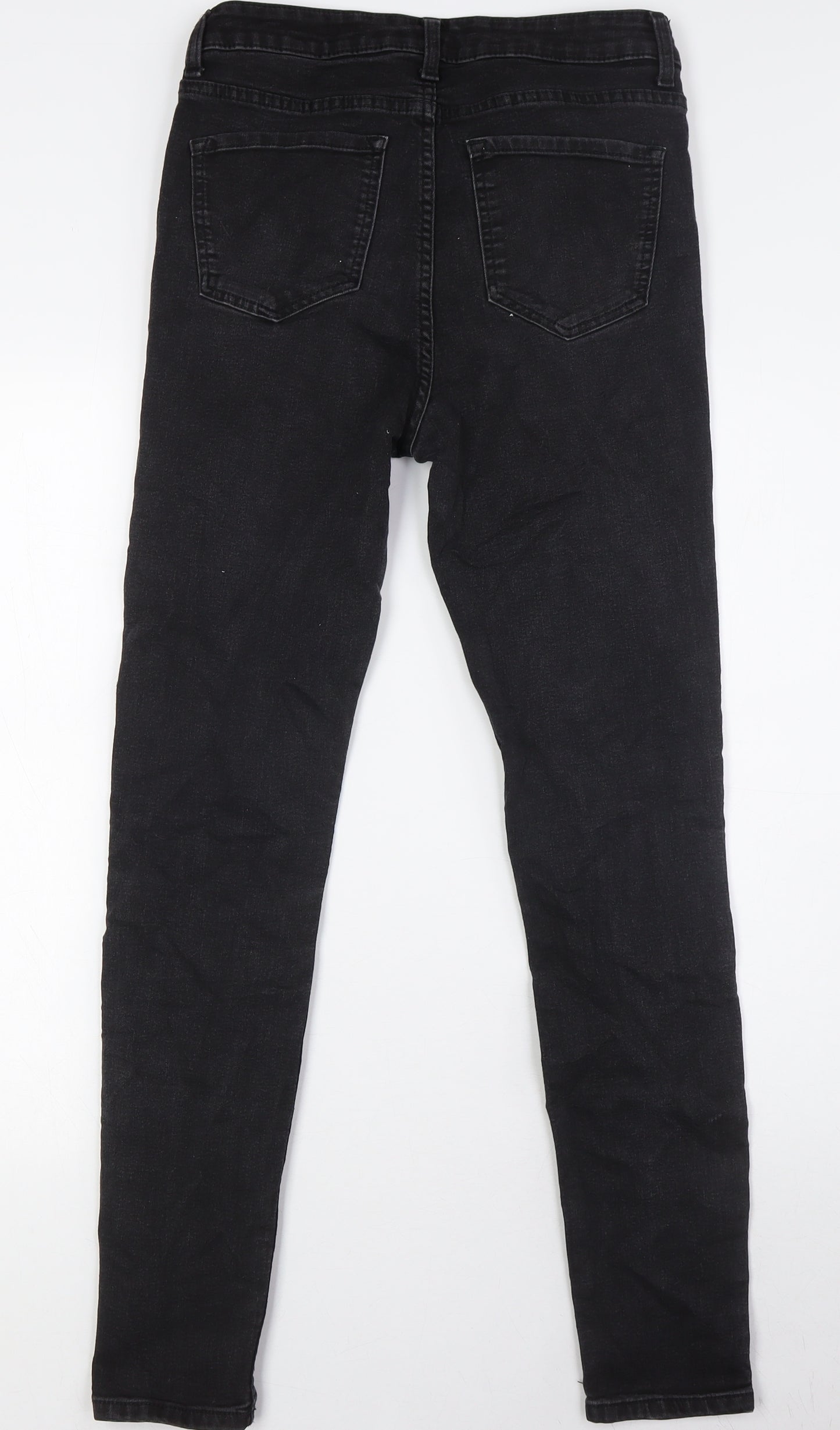 Marks and Spencer Womens Black Cotton Skinny Jeans Size 10 L30 in Regular Button