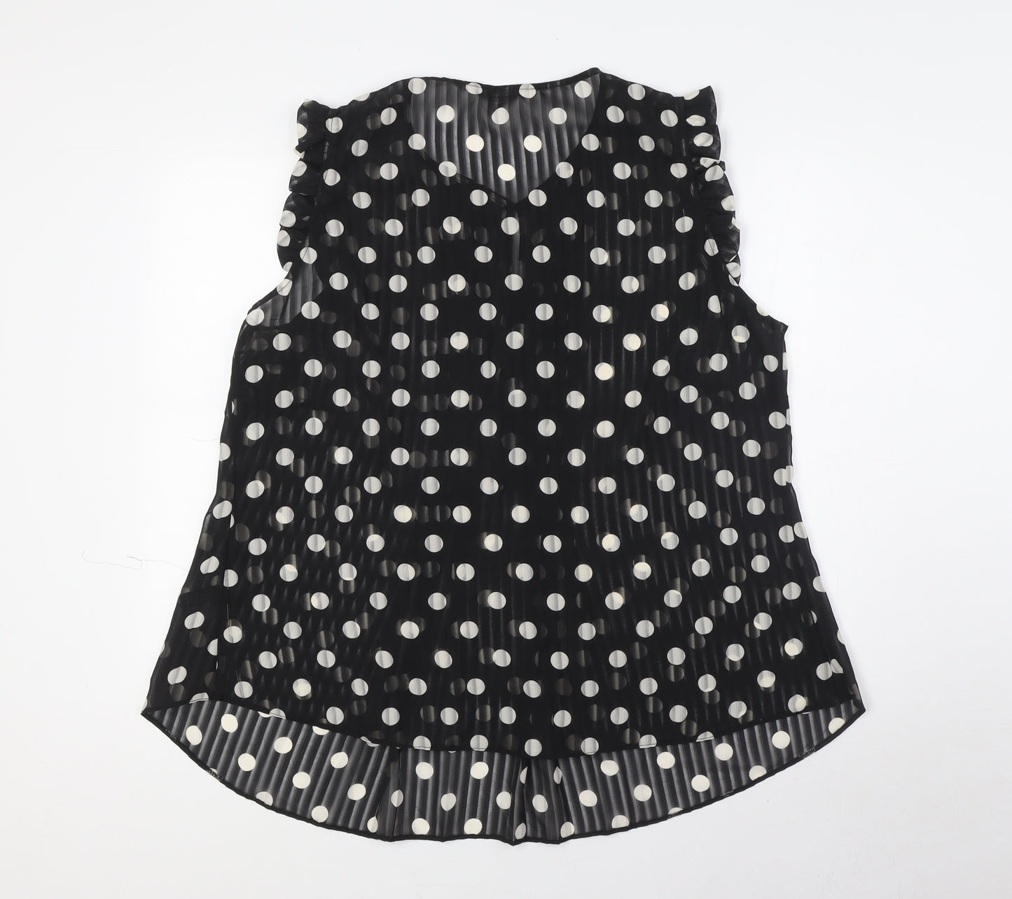 Roman Womens Black Polka Dot Polyester Basic Button-Up Size 20 Sweetheart - Sheer