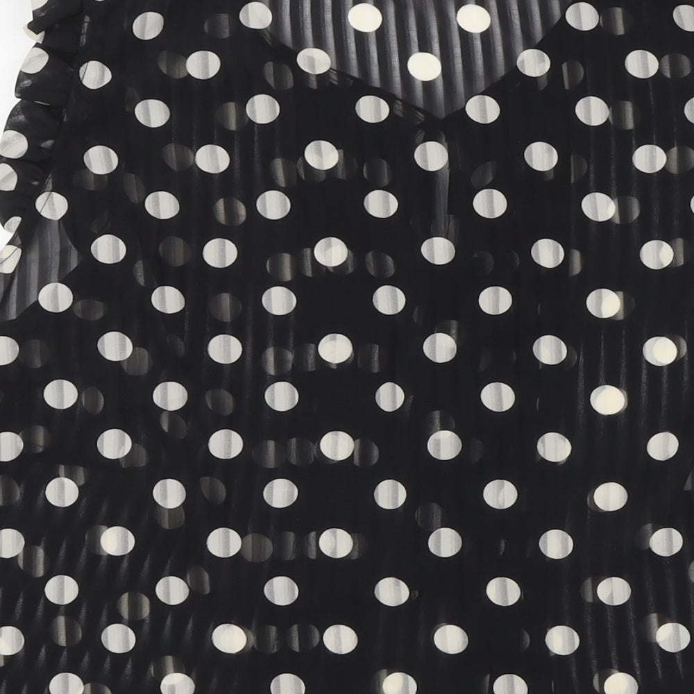 Roman Womens Black Polka Dot Polyester Basic Button-Up Size 20 Sweetheart - Sheer