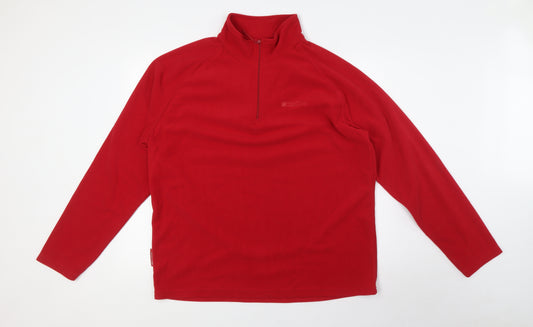 Mountain Warehouse Mens Red Polyester Pullover Sweatshirt Size L - 1/4 Zip