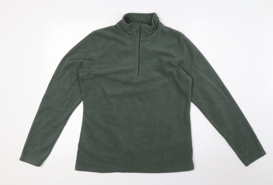 Mountain Warehouse Womens Green Polyester Pullover Sweatshirt Size M Zip - 1/4 Zip