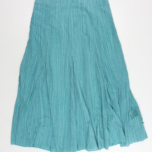 Per Una Womens Green Polyester Flare Skirt Size 12 Zip