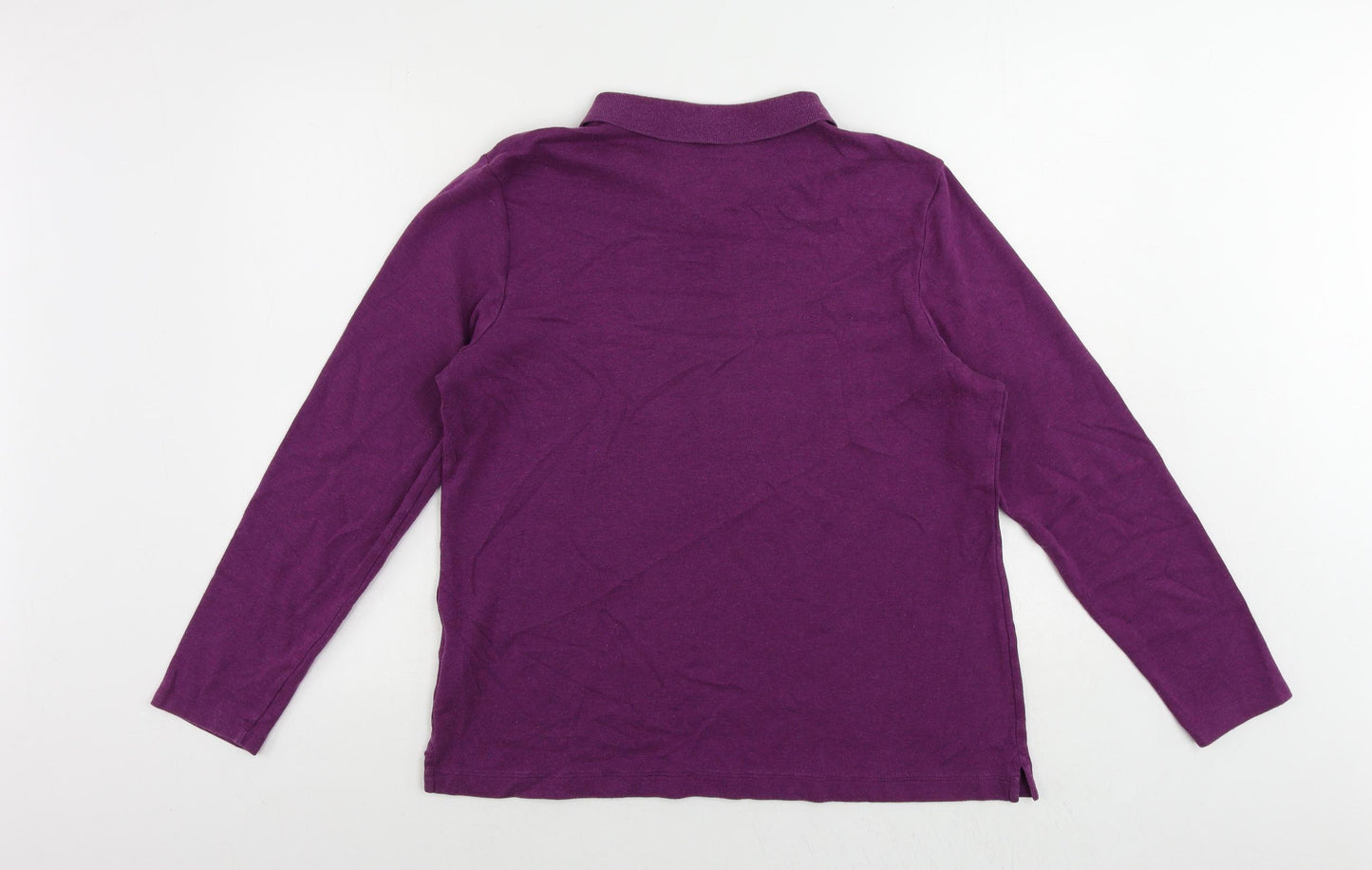 Lands' End Womens Purple Cotton Basic Polo Size XL Collared