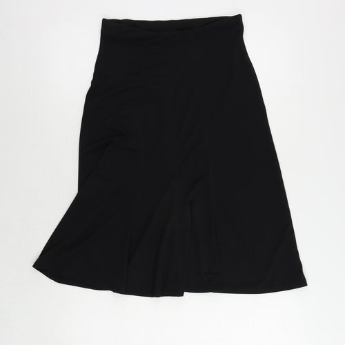 Hennes Womens Black Polyester Flare Skirt Size 8 - Elastic Waist