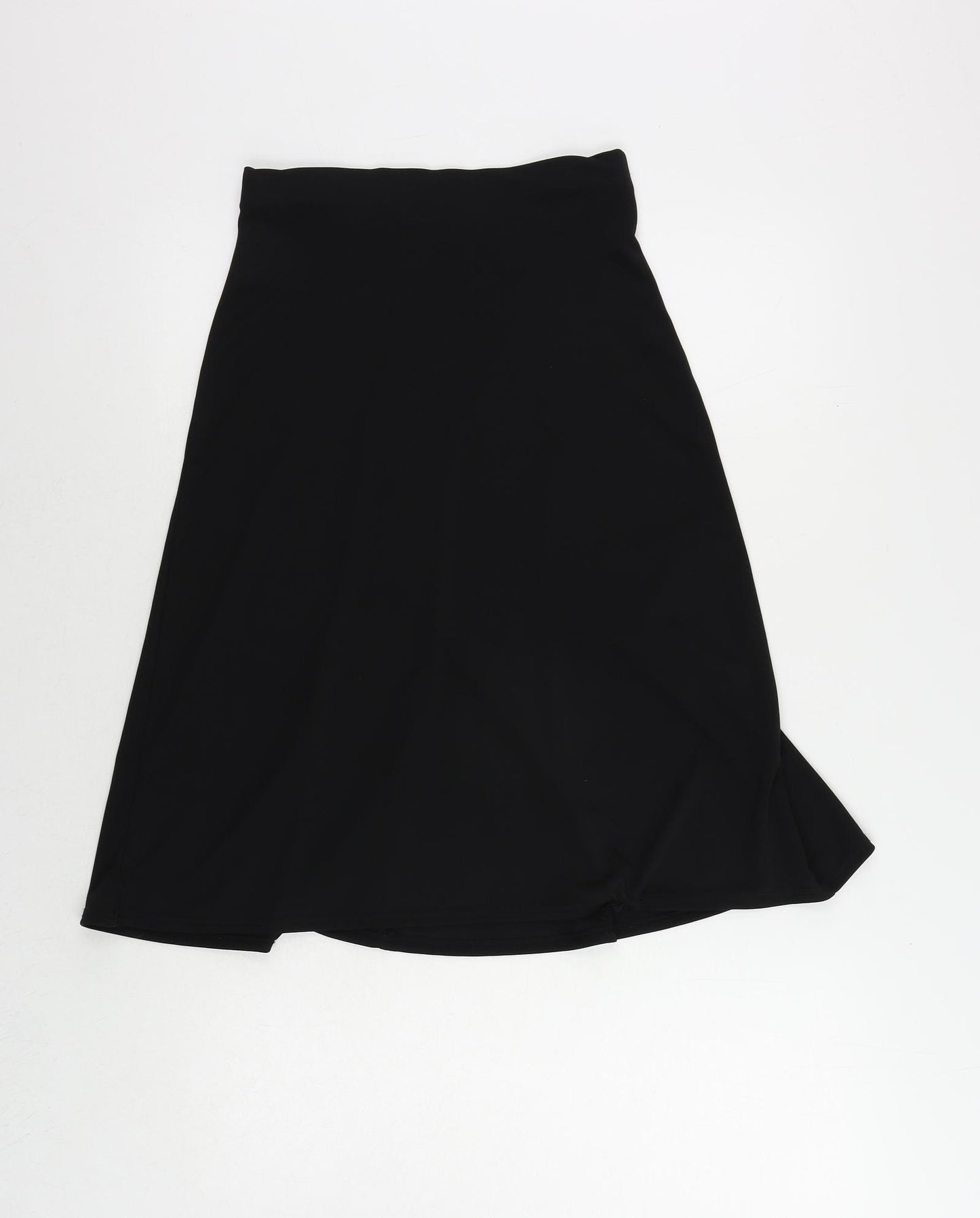 Hennes Womens Black Polyester Flare Skirt Size 8 - Elastic Waist