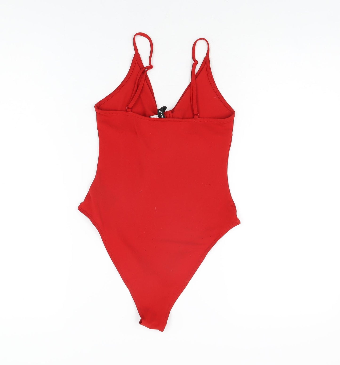 H&M Womens Red Polyester Bodysuit One-Piece Size S Snap