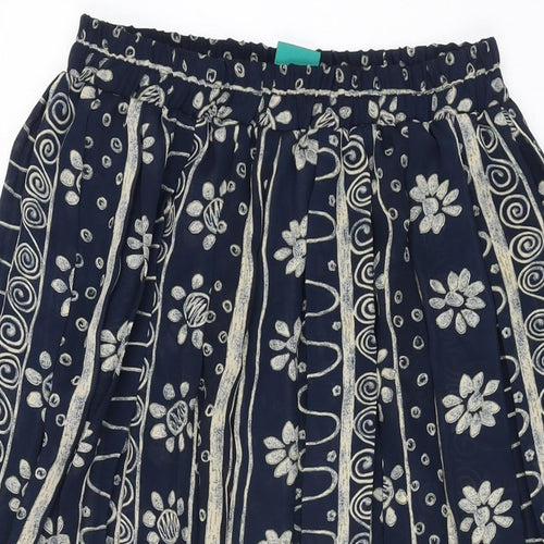 Canda Womens Blue Geometric Polyester Swing Skirt Size 12