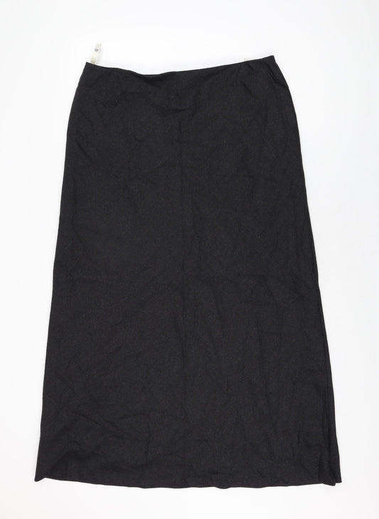 NEXT Womens Black Wool Flare Skirt Size 16