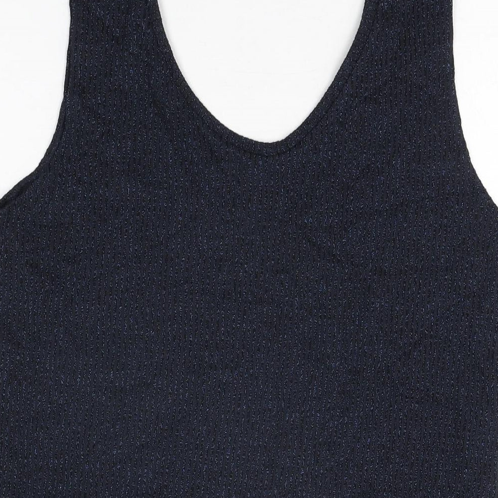 Petit Bateau Womens Blue Cotton Basic T-Shirt Size XS Scoop Neck