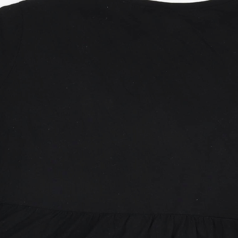 New Look Womens Black Polyester Basic T-Shirt Size 22 Round Neck