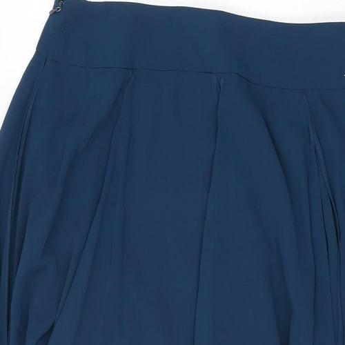 Jacques Vert Womens Blue Polyester Swing Skirt Size 12 Zip