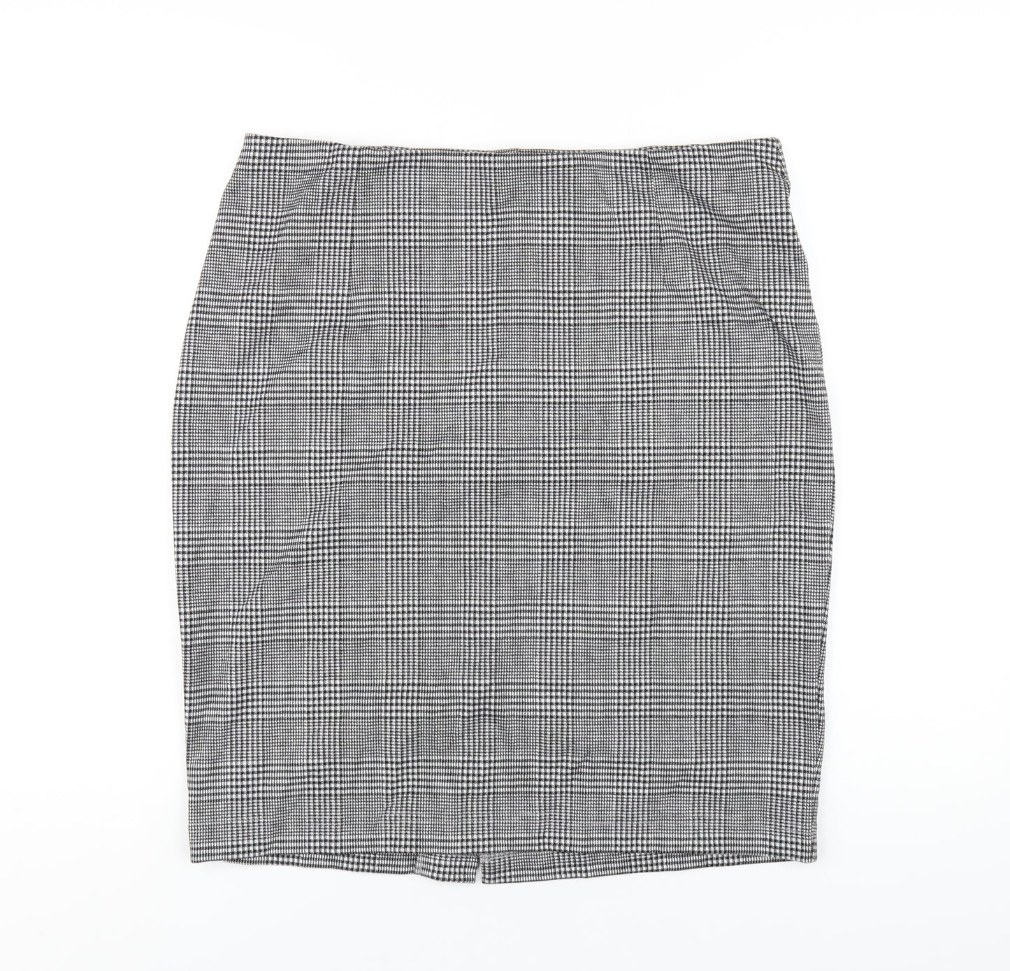 Marks and Spencer Womens Grey Plaid Polyester Straight & Pencil Skirt Size 16