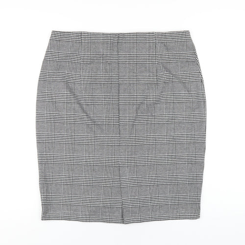 Marks and Spencer Womens Grey Plaid Polyester Straight & Pencil Skirt Size 16