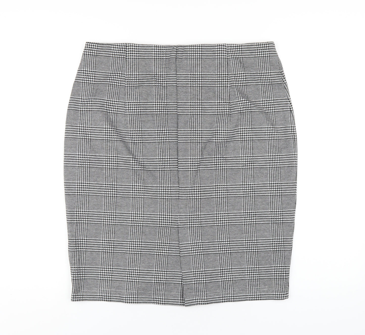 Marks and Spencer Womens Grey Plaid Polyester Straight & Pencil Skirt Size 16