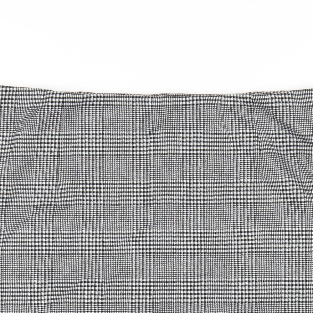 Marks and Spencer Womens Grey Plaid Polyester Straight & Pencil Skirt Size 16