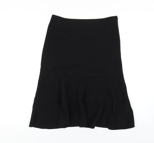 Etam Womens Black Polyester A-Line Skirt Size 8 Zip