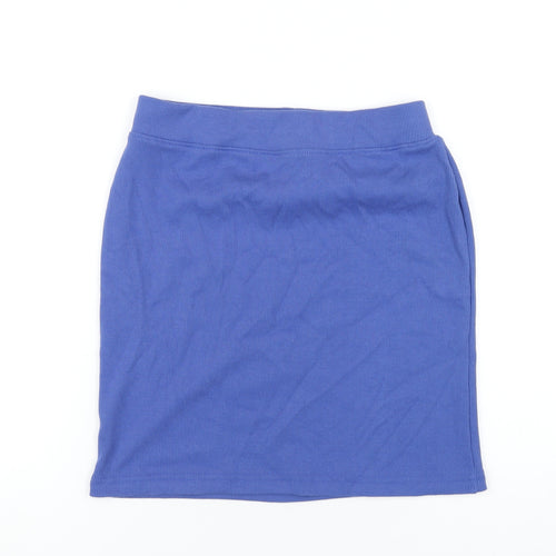 Missguided Womens Blue Cotton Mini Skirt Size 12