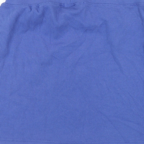 Missguided Womens Blue Cotton Mini Skirt Size 12