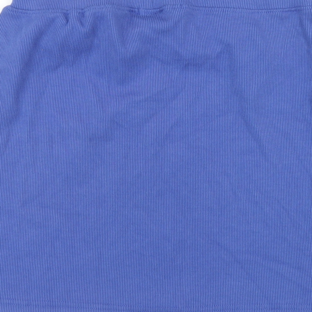 Missguided Womens Blue Cotton Mini Skirt Size 12