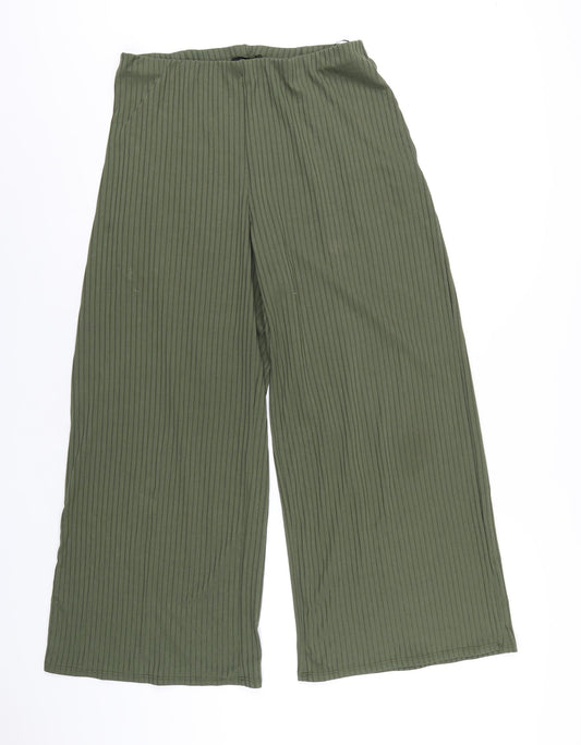 New Look Womens Green Polyester Trousers Size 14 L26 in Regular