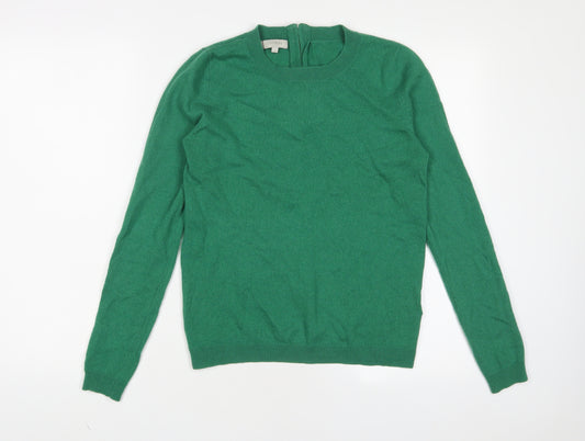 Hobbs Womens Green Crew Neck Wool Pullover Jumper Size S