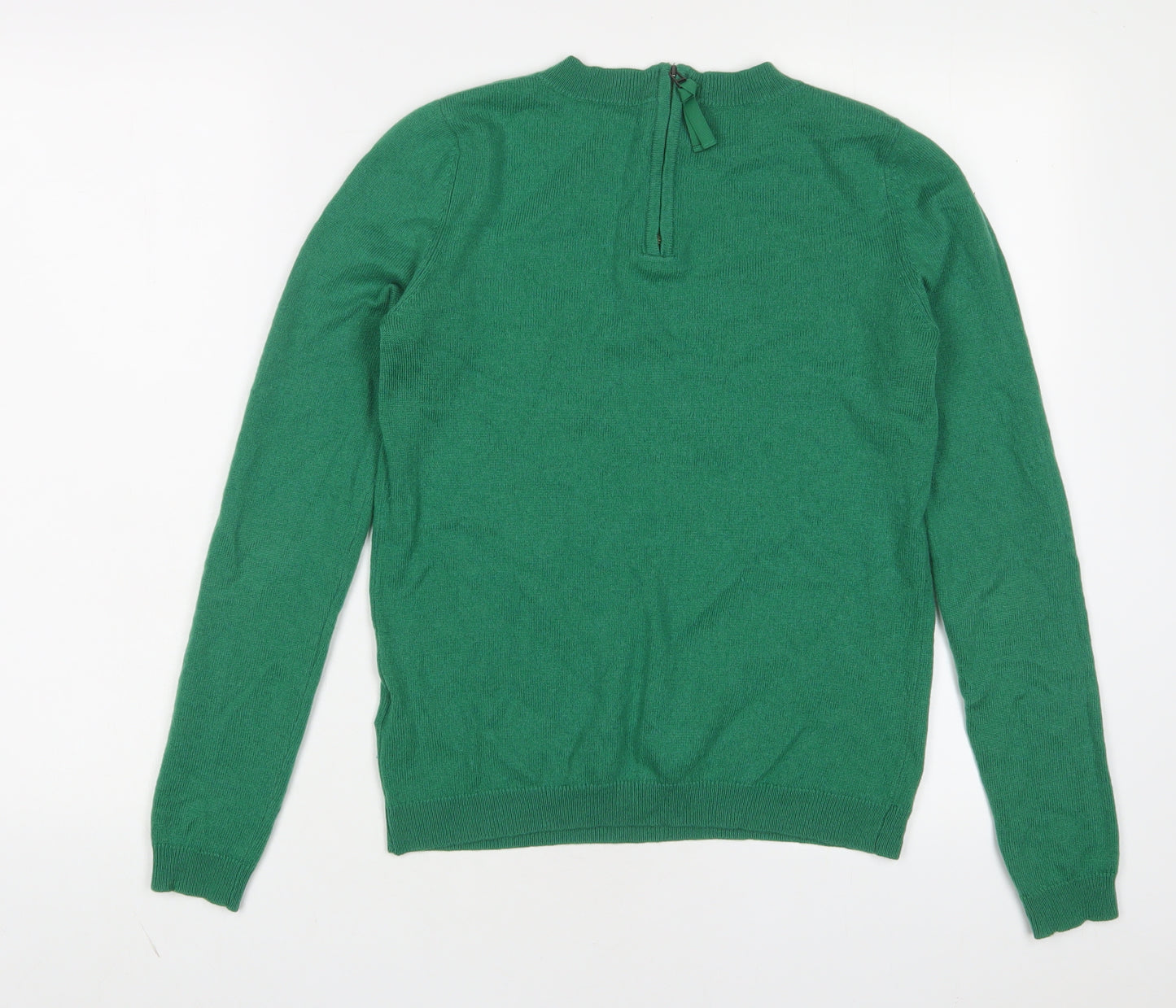 Hobbs Womens Green Crew Neck Wool Pullover Jumper Size S