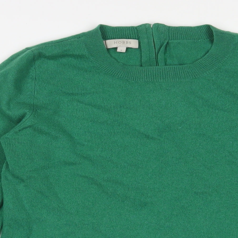 Hobbs Womens Green Crew Neck Wool Pullover Jumper Size S