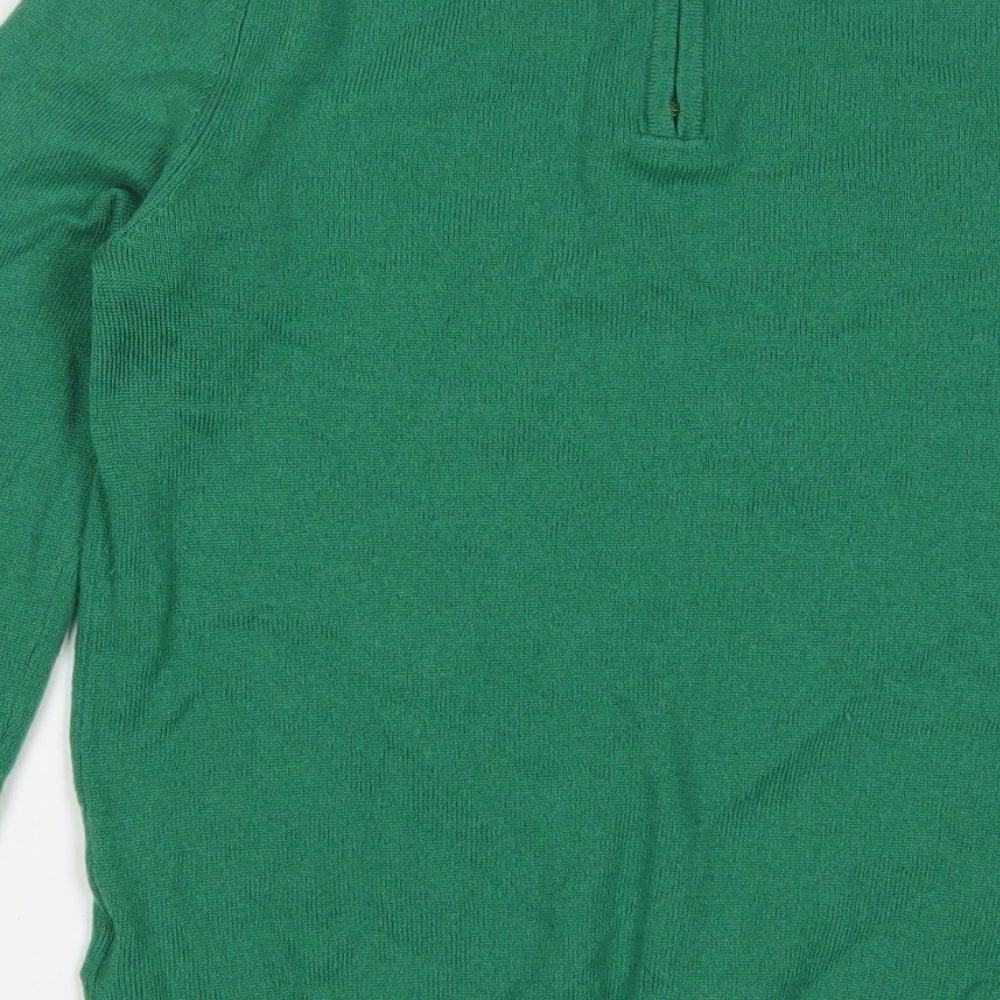 Hobbs Womens Green Crew Neck Wool Pullover Jumper Size S