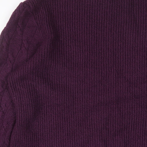 Marks and Spencer Mens Purple Crew Neck Polyamide Pullover Jumper Size M Long Sleeve