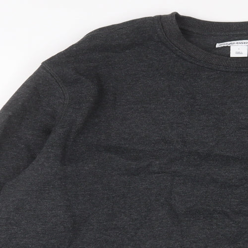 Amazon Mens Grey Cotton Pullover Sweatshirt Size L