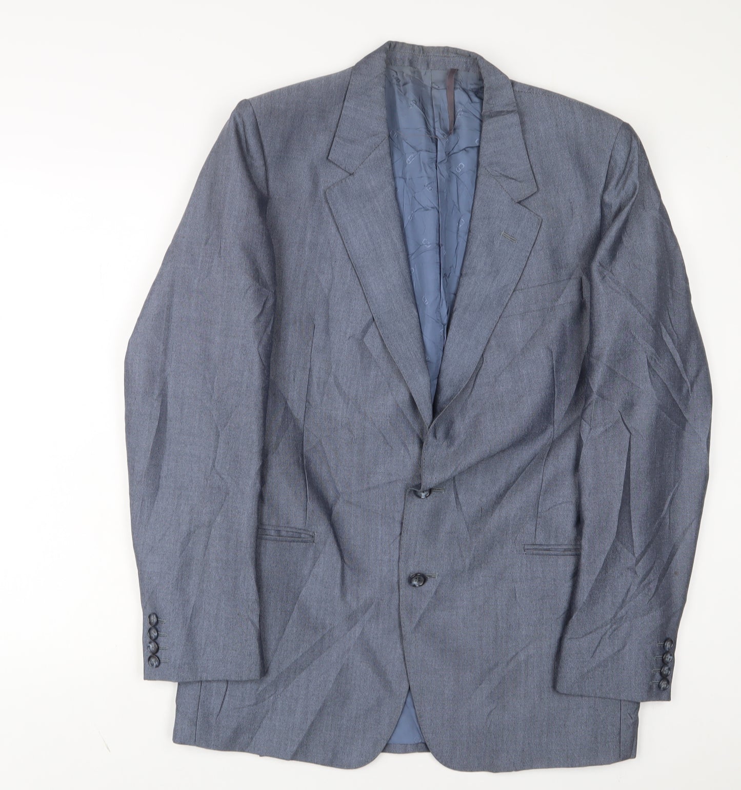 Christian Dior Mens Blue Polyester Jacket Suit Jacket Size 40 Regular - Inside pockets