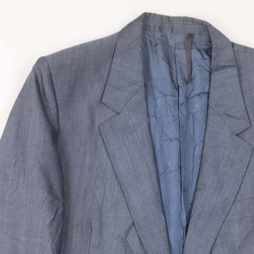 Christian Dior Mens Blue Polyester Jacket Suit Jacket Size 40 Regular - Inside pockets