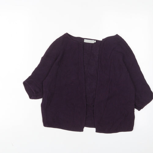 betty & co Womens Purple V-Neck Cotton Cardigan Jumper Size 10 - Open