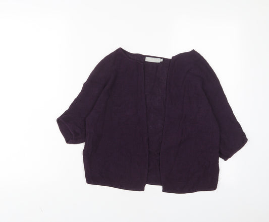 betty & co Womens Purple V-Neck Cotton Cardigan Jumper Size 10 - Open